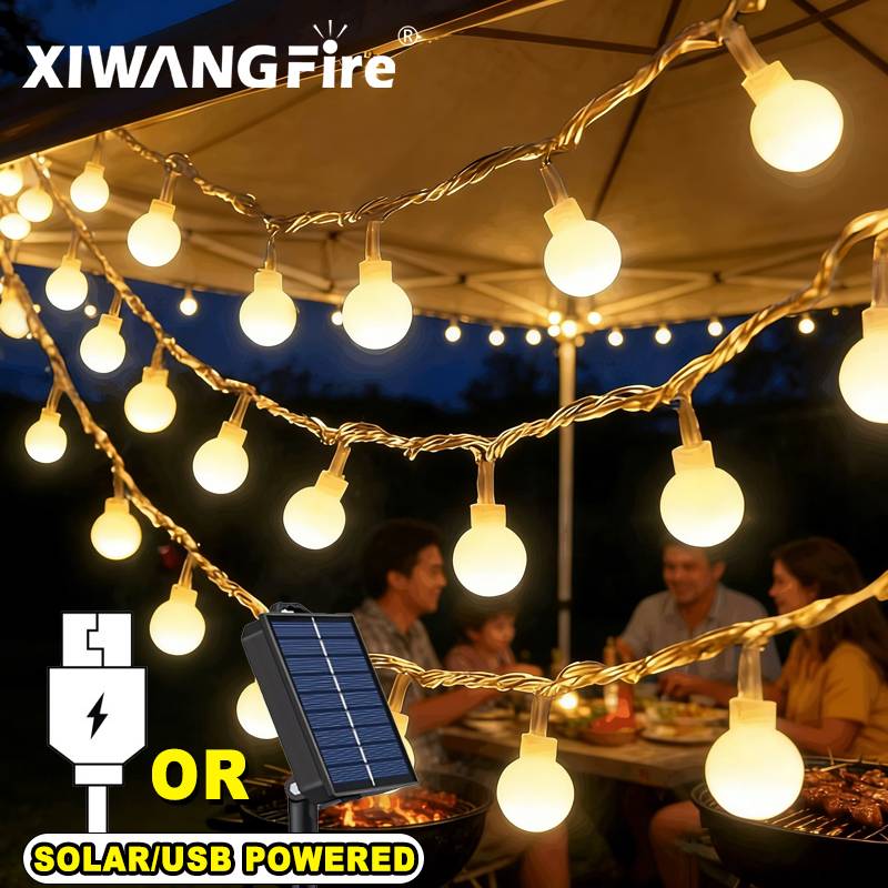 Outdoor Camping Lights - Luci a Stringa Solari/USB/a Batteria 3-10M,