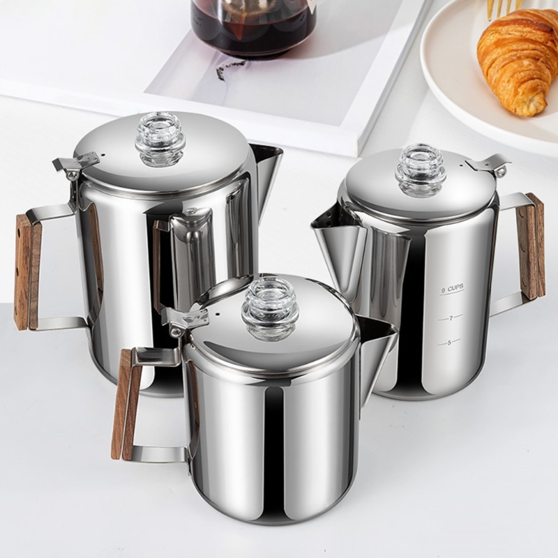 Camp Percolator Coffee - Robusta caffettiera da campeggio in acciaio