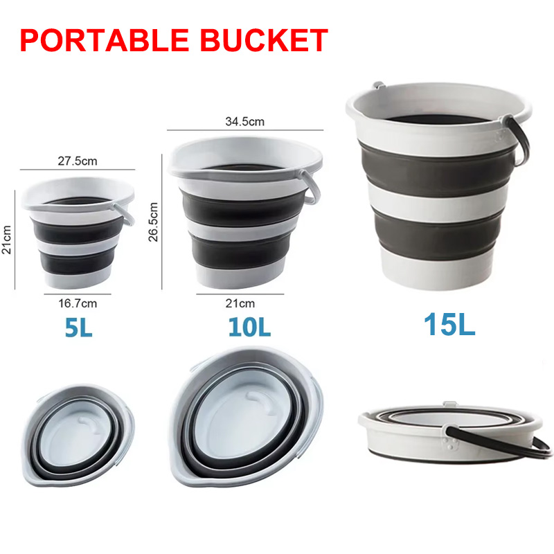 Outdoor Camping Bin - Secchio pieghevole portatile 5/10/15L per il