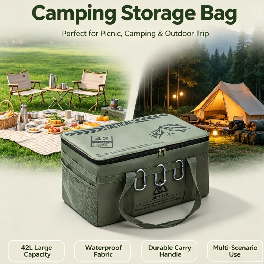 Outdoor Camping World - Borsa Portaoggetti Pieghevole da 30/42L per