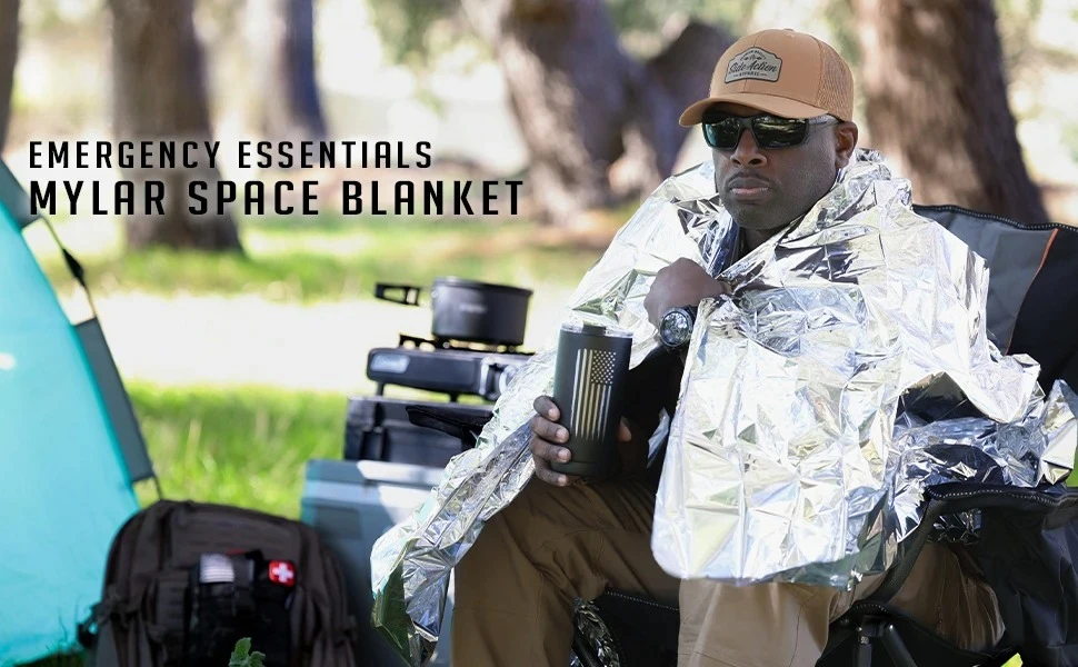 Emergency Mylar Blanket - 4 Pezzi Coperta Termica di Emergenza