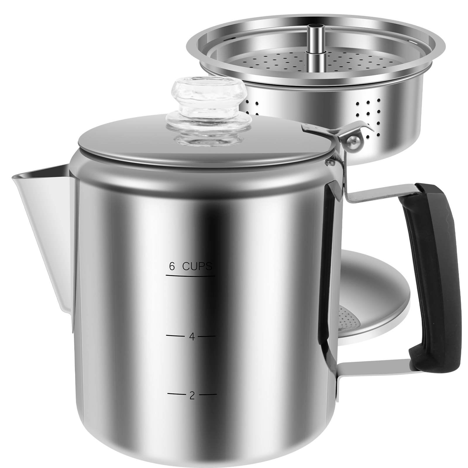 Camp Percolator Coffee - Percolatore per caffè in acciaio inossidabile