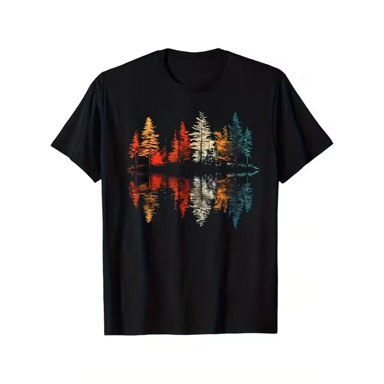 Outdoor Camping Activities - T-shirt da uomo con stampa retrò