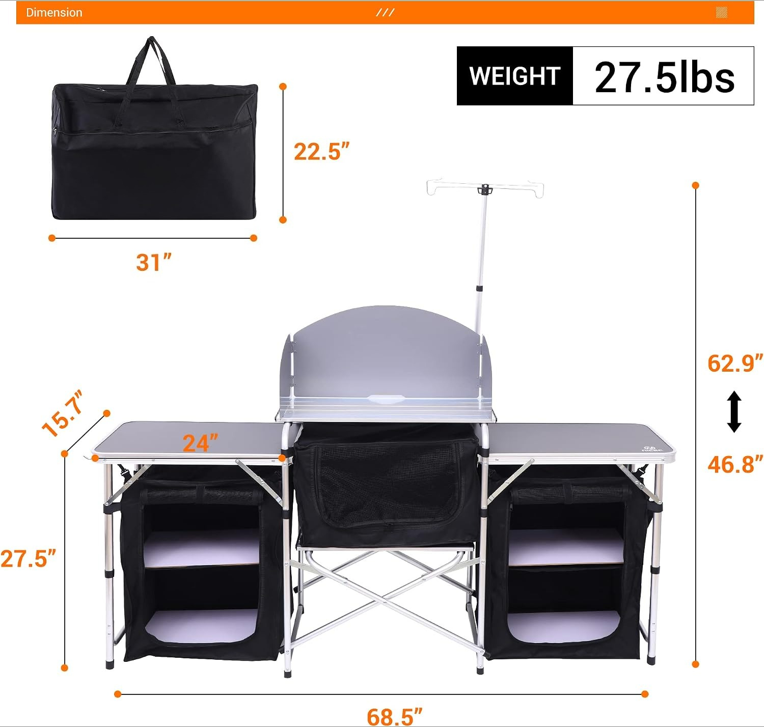 Tavolo da Cucina Pieghevole da - Outdoor Camping Cooking Table recensione e prezzo