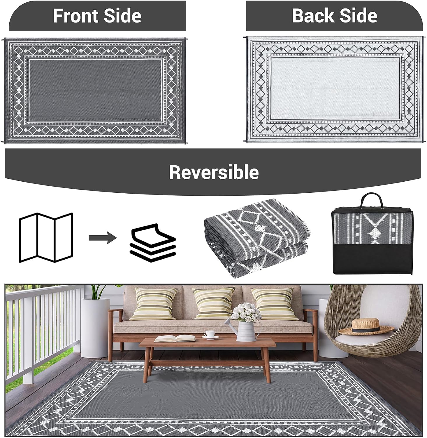 Tappeto da esterno reversibile - Outdoor Camping Rugs 9X18 recensione e prezzo