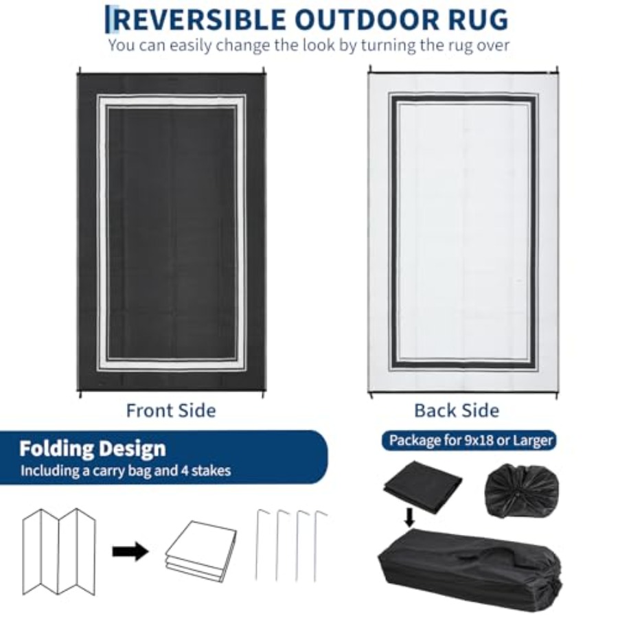 Tappeto da Esterno per Patio 9 - Outdoor Camping Rugs 9X18 recensione e prezzo