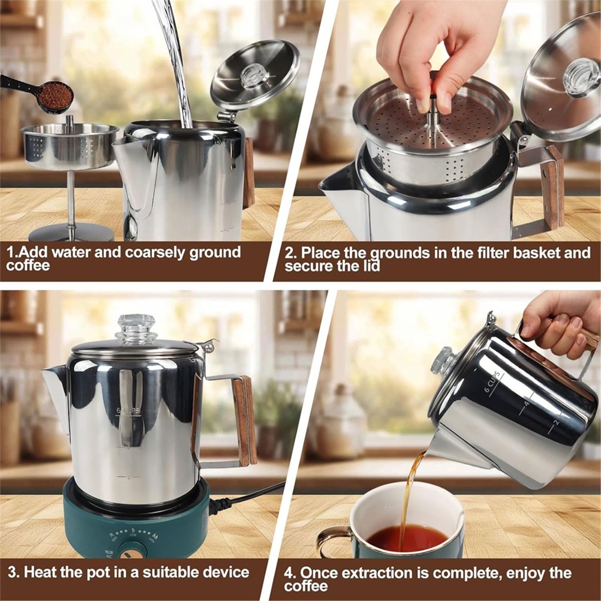 Caffettiera da 6 tazze Caffett - Camp Percolator Coffee recensione e prezzo