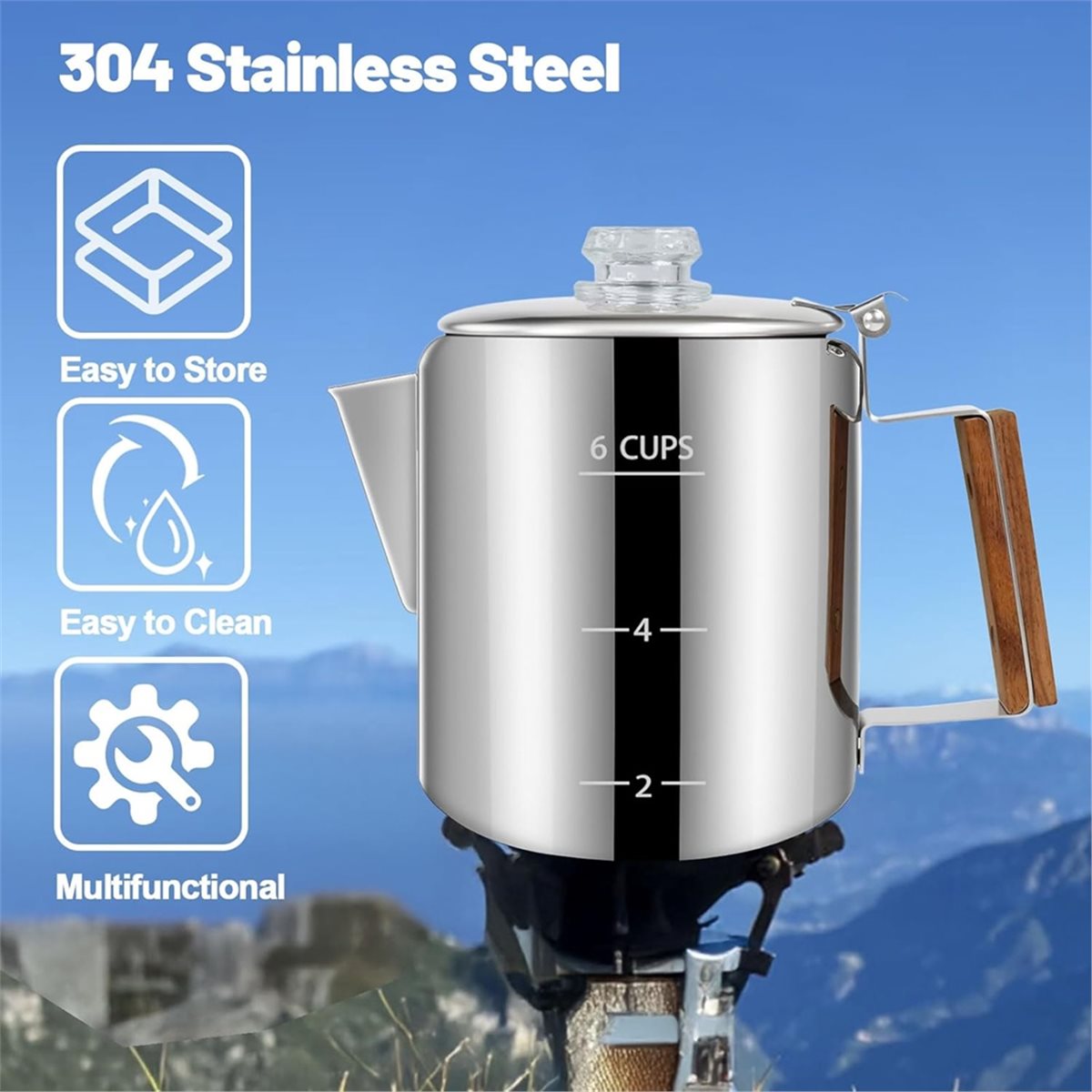 Caffettiera da 6 tazze Caffett - Camp Percolator Coffee recensione e prezzo